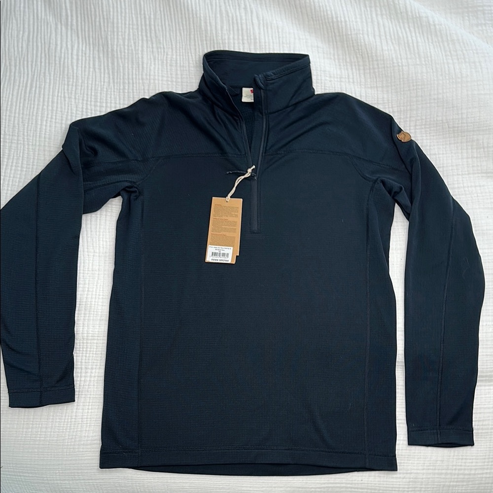 NWT Fjallraven Abisko Lite Fleece Half Zip - Dark Navy - Men’s Medium